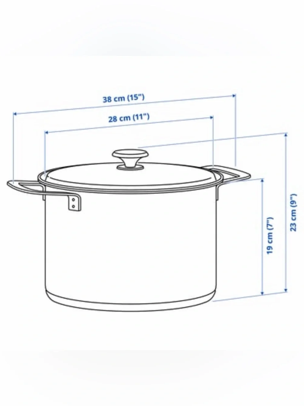 IKEA HEMKOMST Stainless Steel Stock Pot With Glass Lid 10.6 Qt 10L 105.131.46